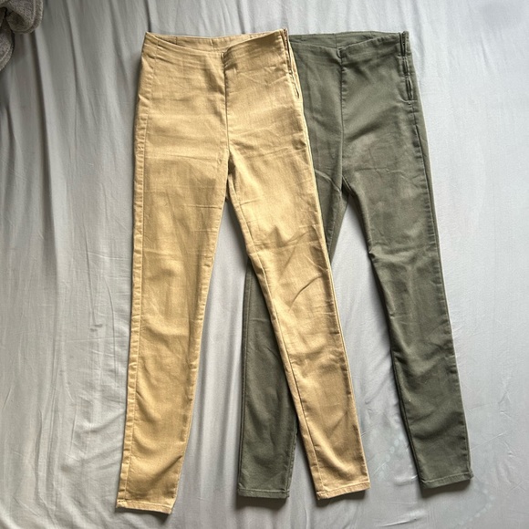 Tan and Dark Green Pants - Picture 2 of 10